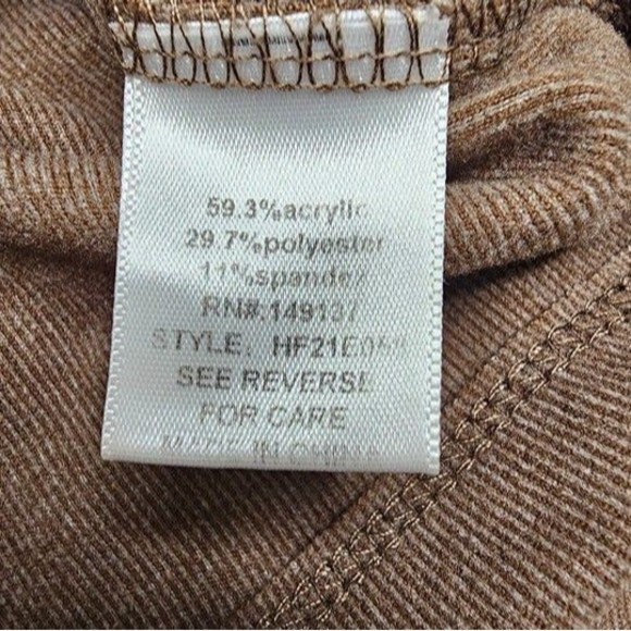 HYFVE Brown Ribbed Cropped LS Cross-Front Top, Size M - Picture 4 of 6